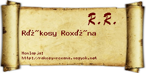 Rákosy Roxána névjegykártya